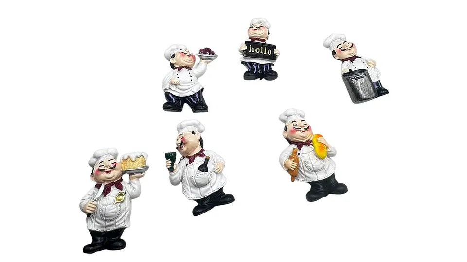 Imán Decorativo Chef Para Nevera En Resina X6 2