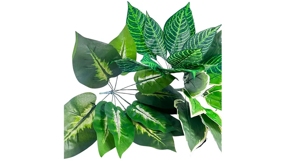 Ramo Artificial De Hojas Tropicales Decorativas 1
