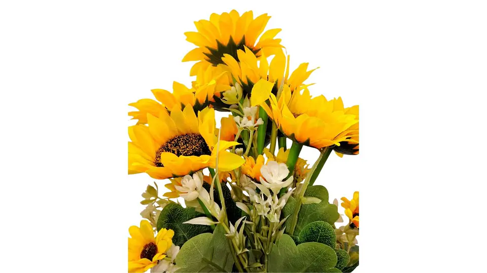 Ramo de Girasoles Artificiales Realistas con Follaje Premium Decorativo 3