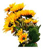 Ramo De Girasoles Artificiales Realistas Con Follaje Premium - Miniatura 4