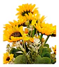 Ramo De Girasoles Artificiales Realistas Con Follaje Premium - Miniatura 5