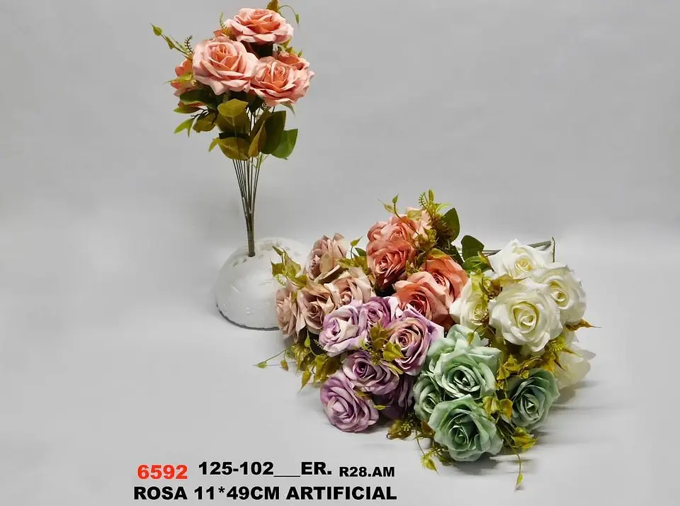 Ramo de Rosas Artificiales Premium Realistas para Decoración del Hogar y Eventos 1