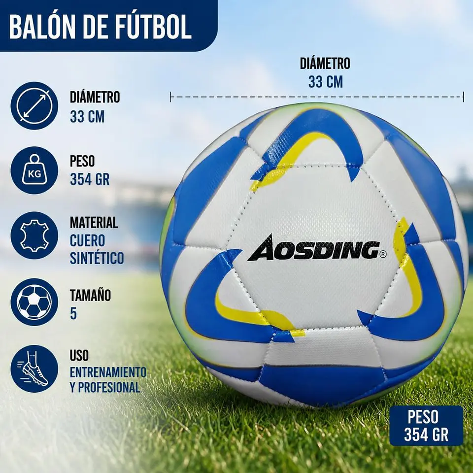 Balón Fútbol Profesional Tamaño 5 Entrenamiento 354g 2