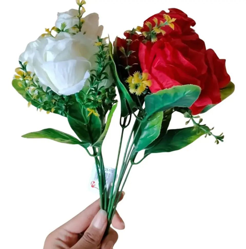 Ramo De Rosas Artificiales Multicolor Decoración Hogar X 5 2