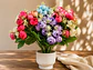 Arreglo Floral Artificial De Peonías Y Ranúnculos X5 - Miniatura 1
