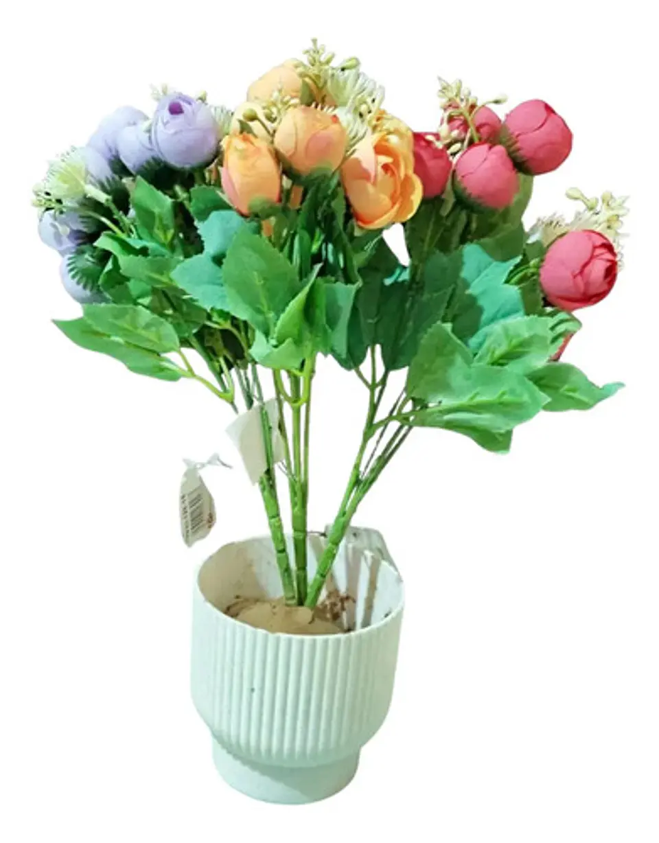 Arreglo Floral Artificial De Peonías Y Ranúnculos X5 2