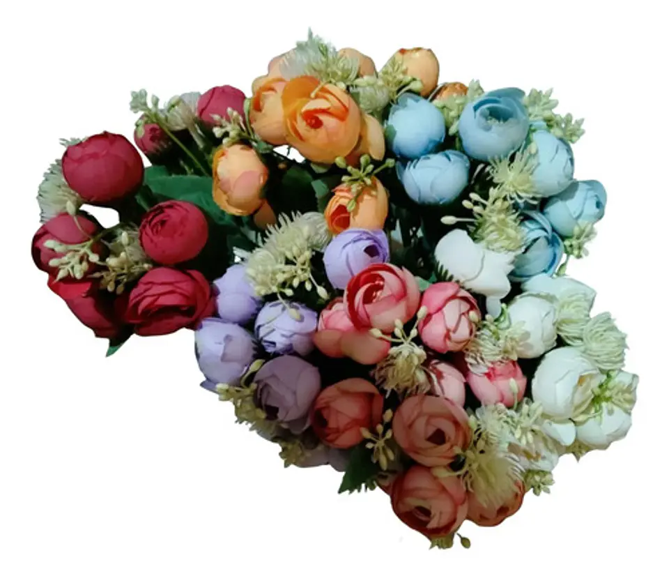 Arreglo Floral Artificial De Peonías Y Ranúnculos X5 6