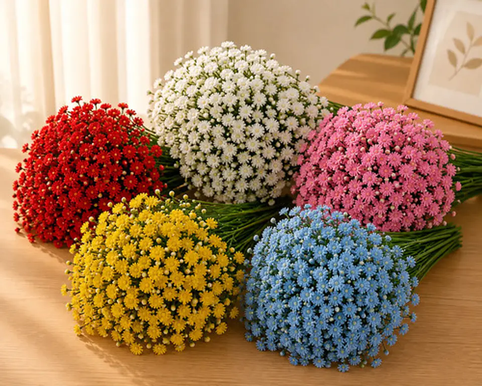 Flores Artificiales Gypsophila Gajo Multicolor Para Decorar 1