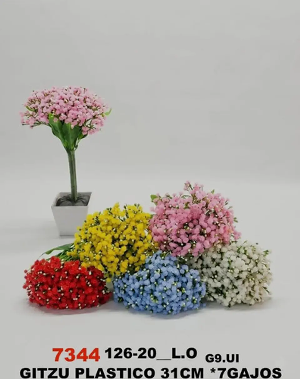 Flores Artificiales Gypsophila Gajo Multicolor Para Decorar 8
