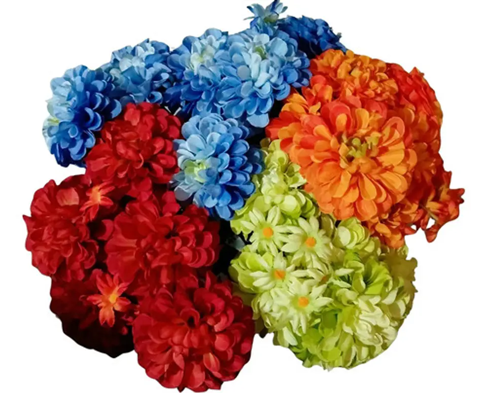 Ramo De Flores Artificiales Dalias Realistas Decoración 3