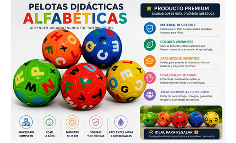 Pelota Didáctica Premium  Aprende, Juega Y Diviértete 4