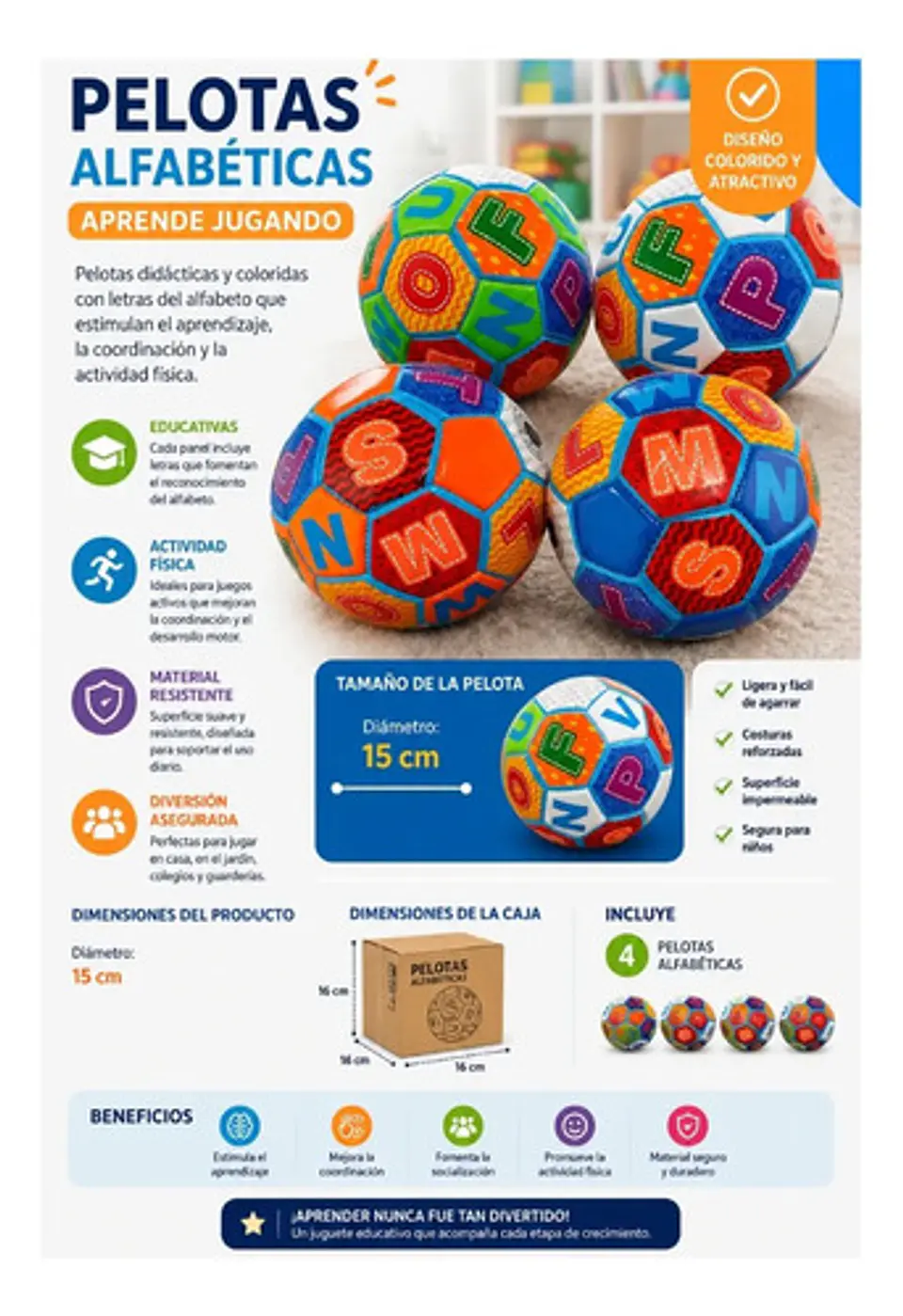 Pelotas Alfabéticas Infantiles  Diversión Educativa 4