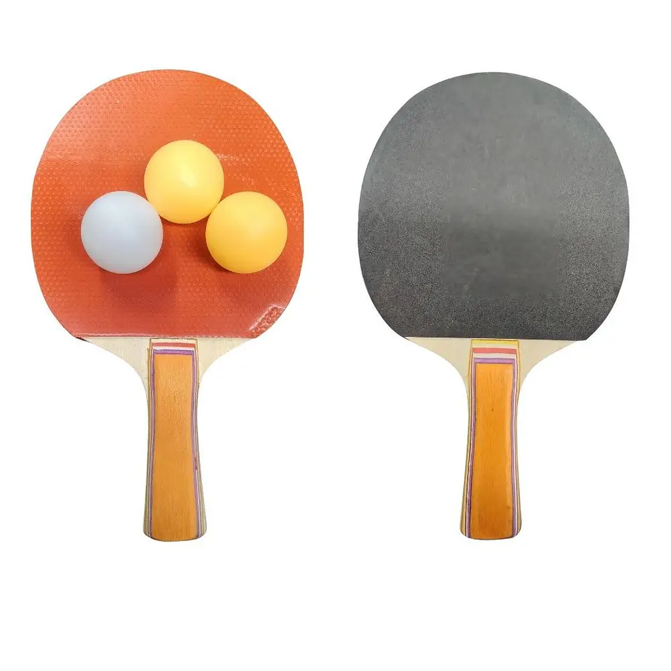 Set De Tenis De Mesa Portátil Rojo Con 2 Paletas Y 3 Pelotas 6