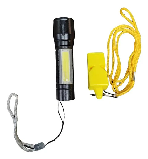 Kit Linterna Led + Silbato Emergencia Camping Supervivencia