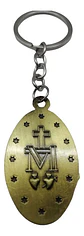 Llavero Virgen Milagrosa Medalla Religiosa Protección Verde/bronce - Miniatura 2