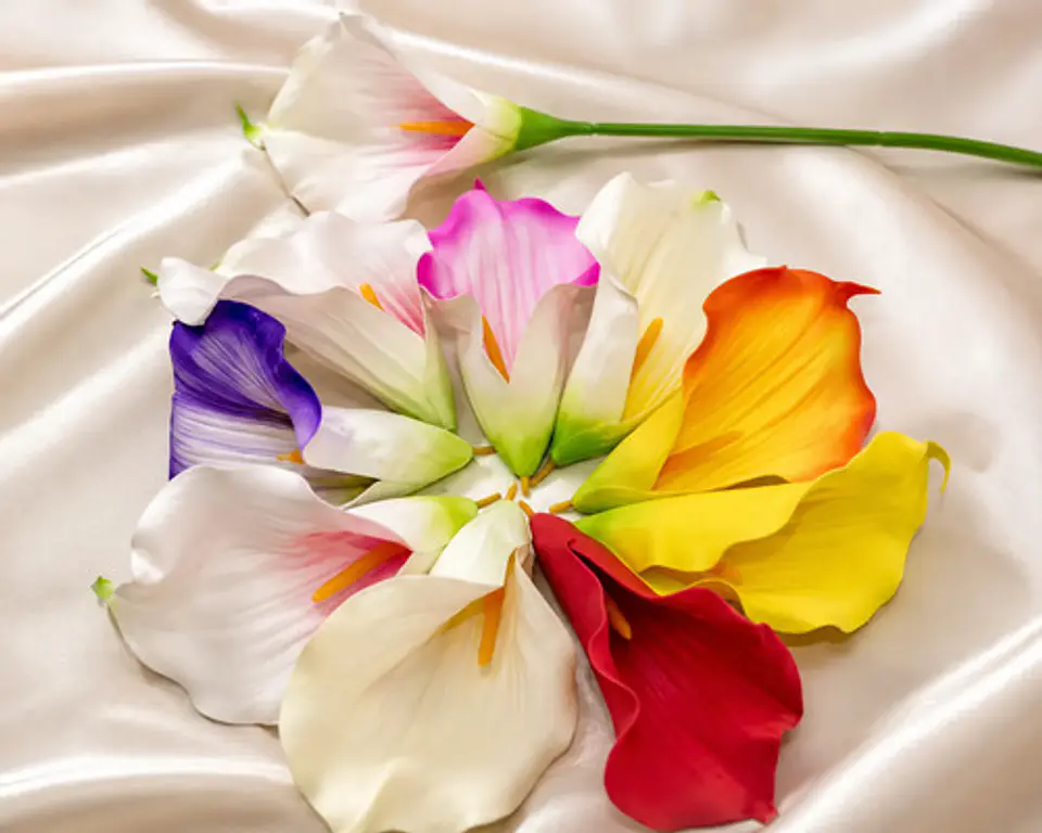 Flor Cala Artificial Multicolor Tallo Largo Decorativo Hogar 1