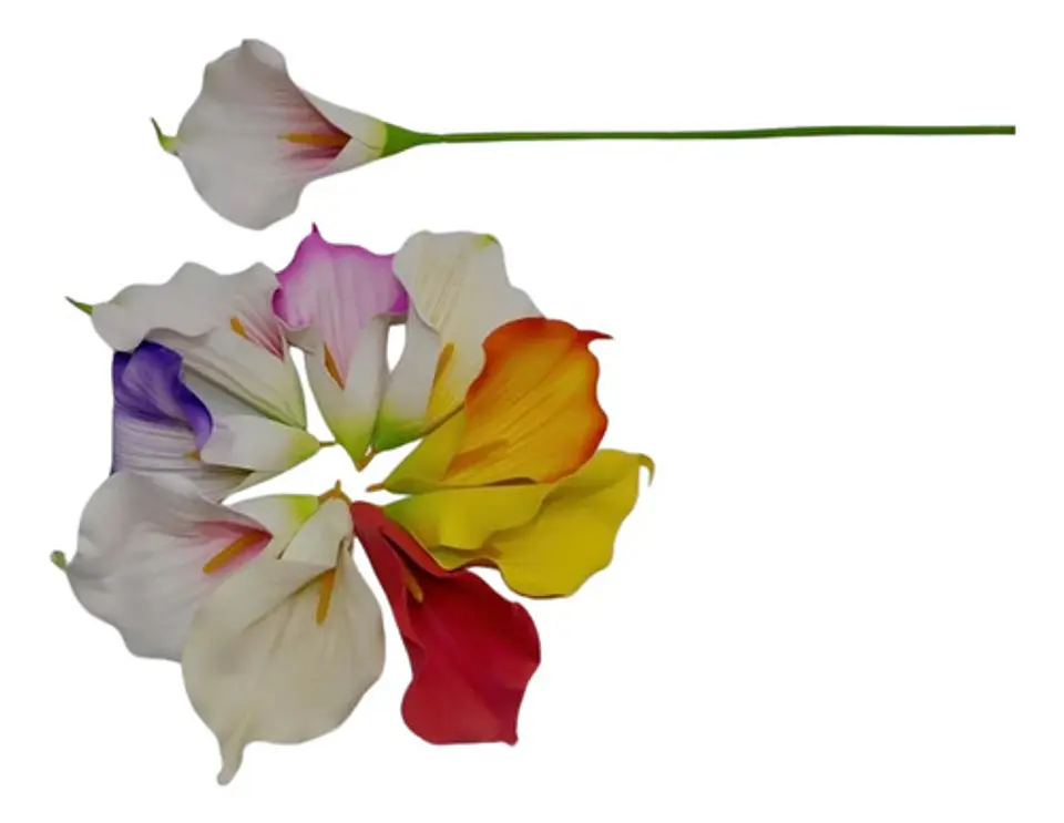 Flor Cala Artificial Multicolor Tallo Largo Decorativo Hogar 7