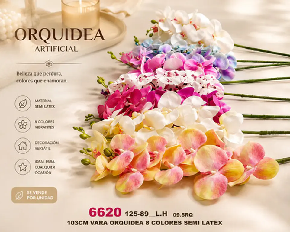 Orquídea Decorativa Artificial Premium Para Arreglos Flor 2