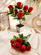 Arreglo Floral De Rosas Rojas Artificiales Para Decorar - Miniatura 1
