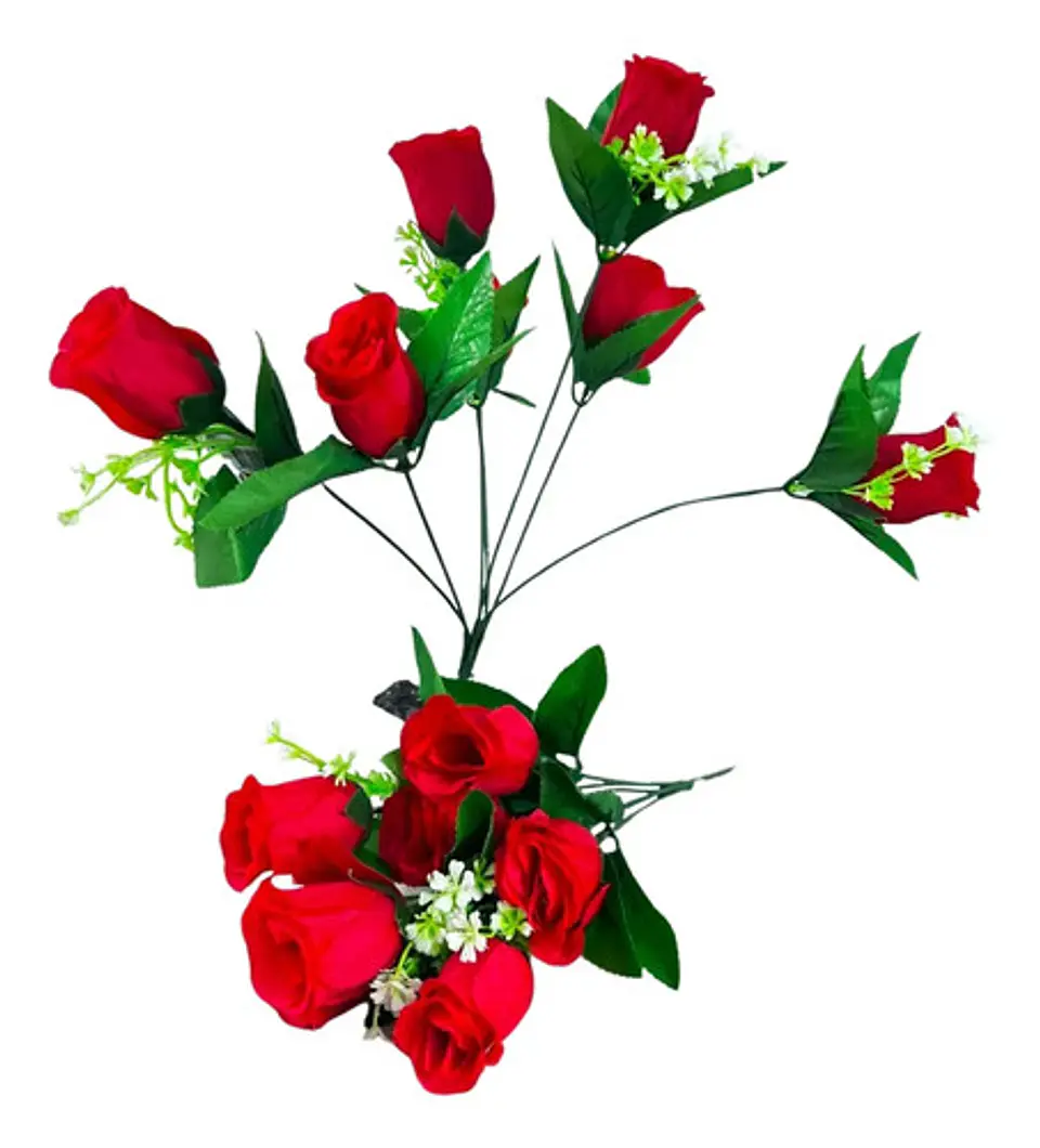 Arreglo Floral De Rosas Rojas Artificiales Para Decorar 3
