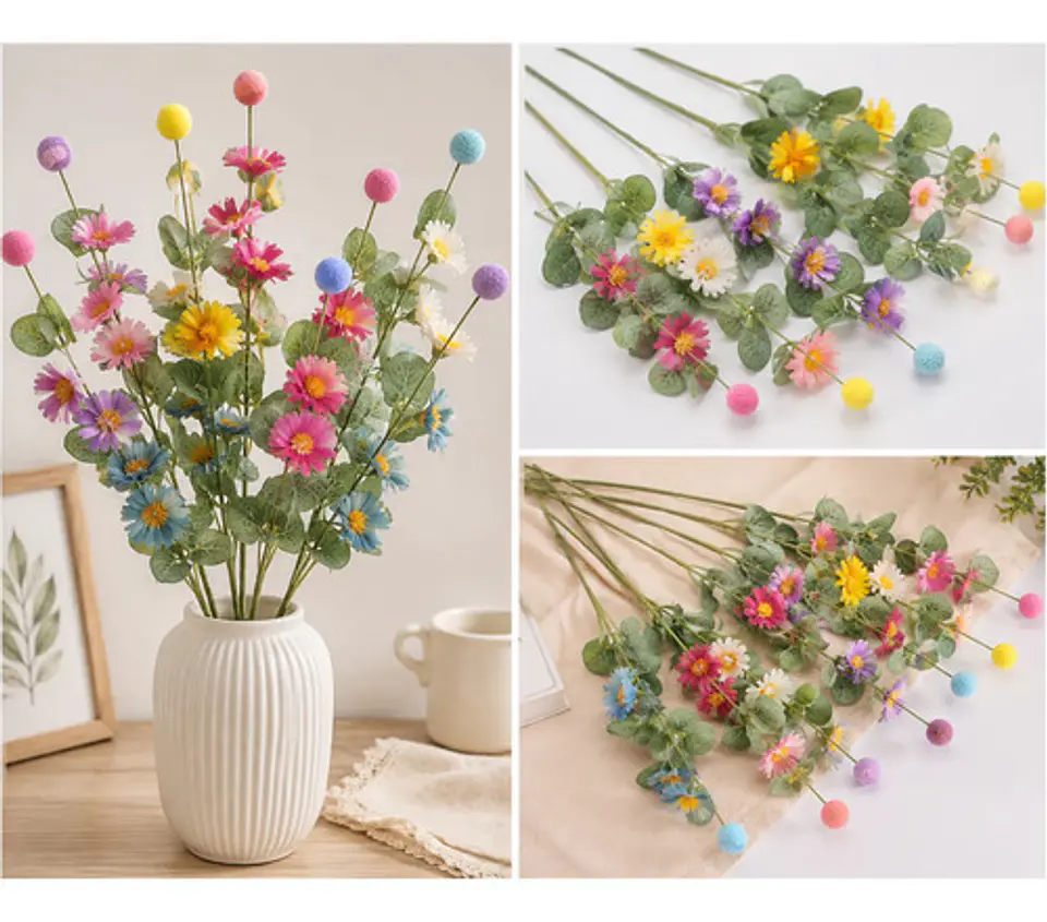 Adorno Floral Elegante Con Bolas Fomi Para Decoración Hogar 1