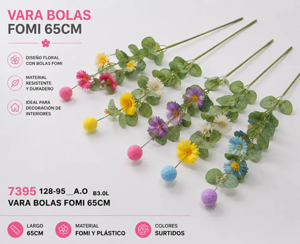 Adorno Floral Elegante Con Bolas Fomi Para Decoración Hogar 2