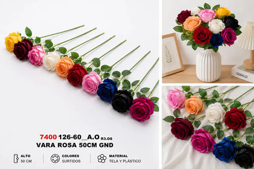Rosa Decorativa Artificial Para Arreglos Florales Interiores 2