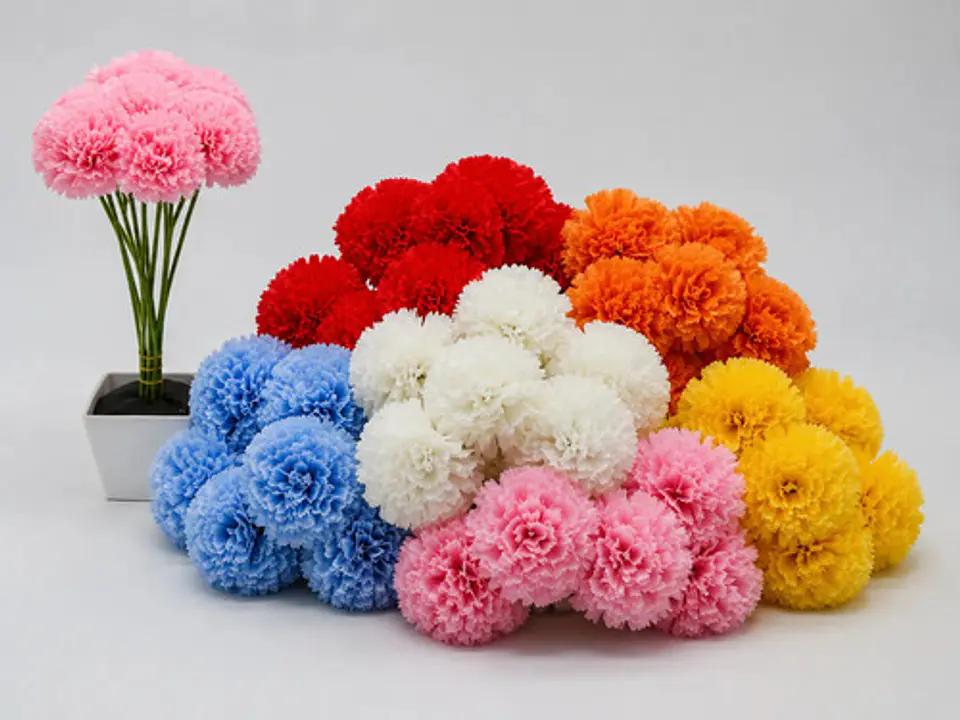 Pompón Artificial Multicolor 29 Cm Flores Para Decoración 3