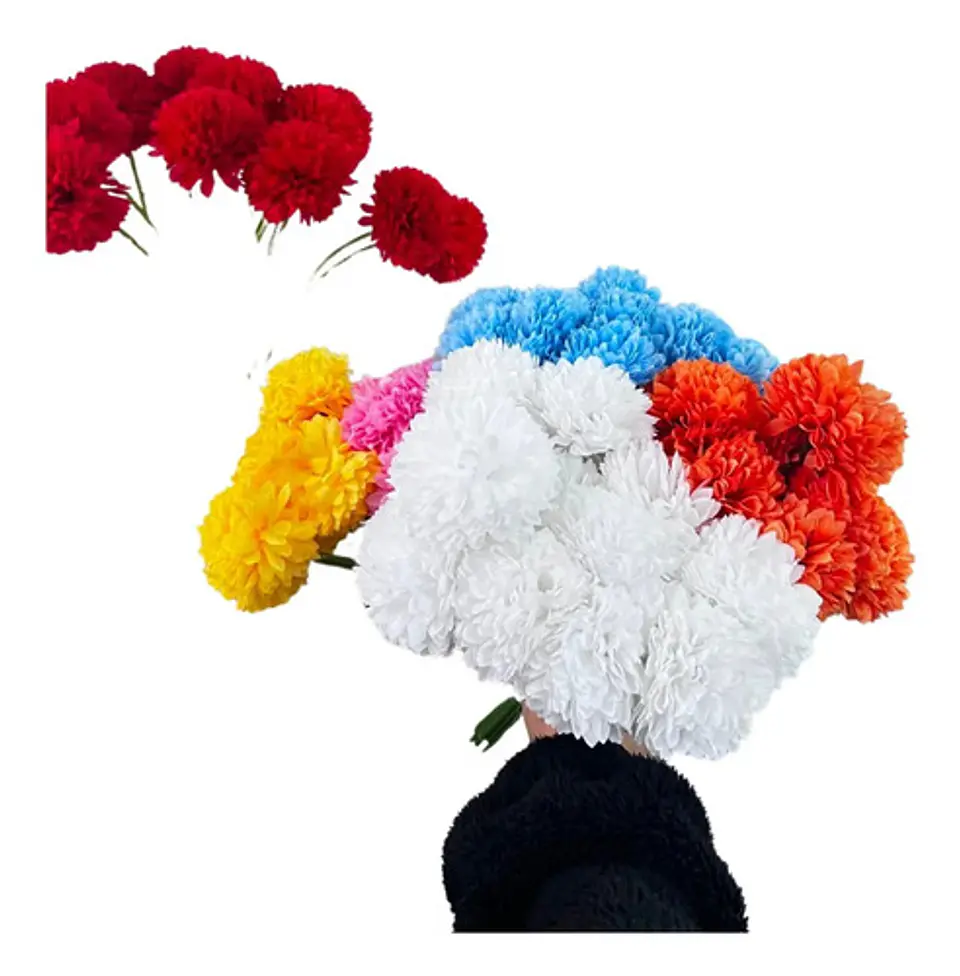 Pompón Artificial Multicolor 29 Cm Flores Para Decoración 4