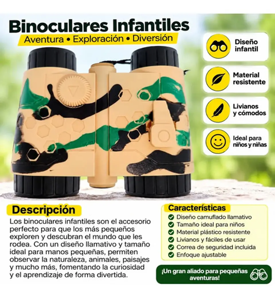 Binoculares Infantiles Para Niños Camuflados Exploradores 2