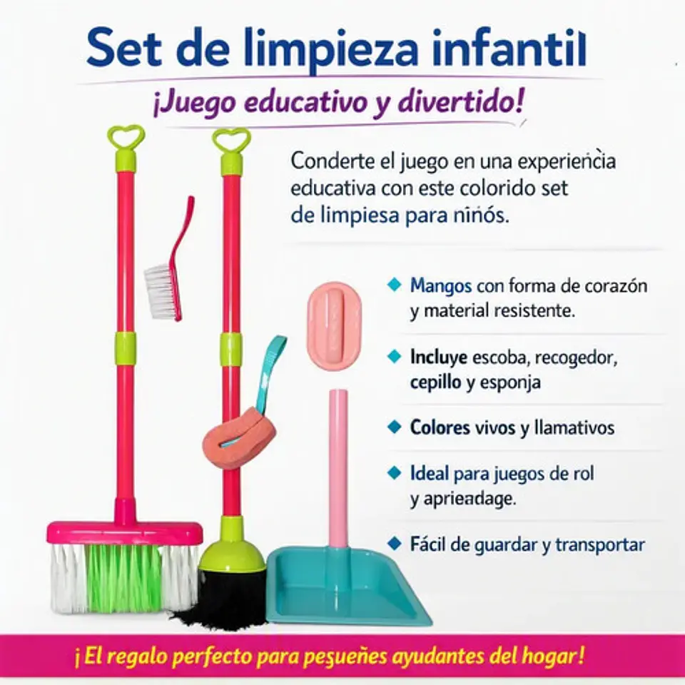 Set De Limpieza Infantil Educativo  Juego De Escoba Y Recog 2