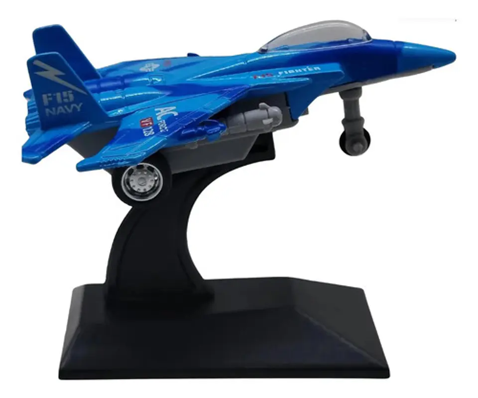 Avión De Combate Juguete Militar Con Base Exhibidora 5