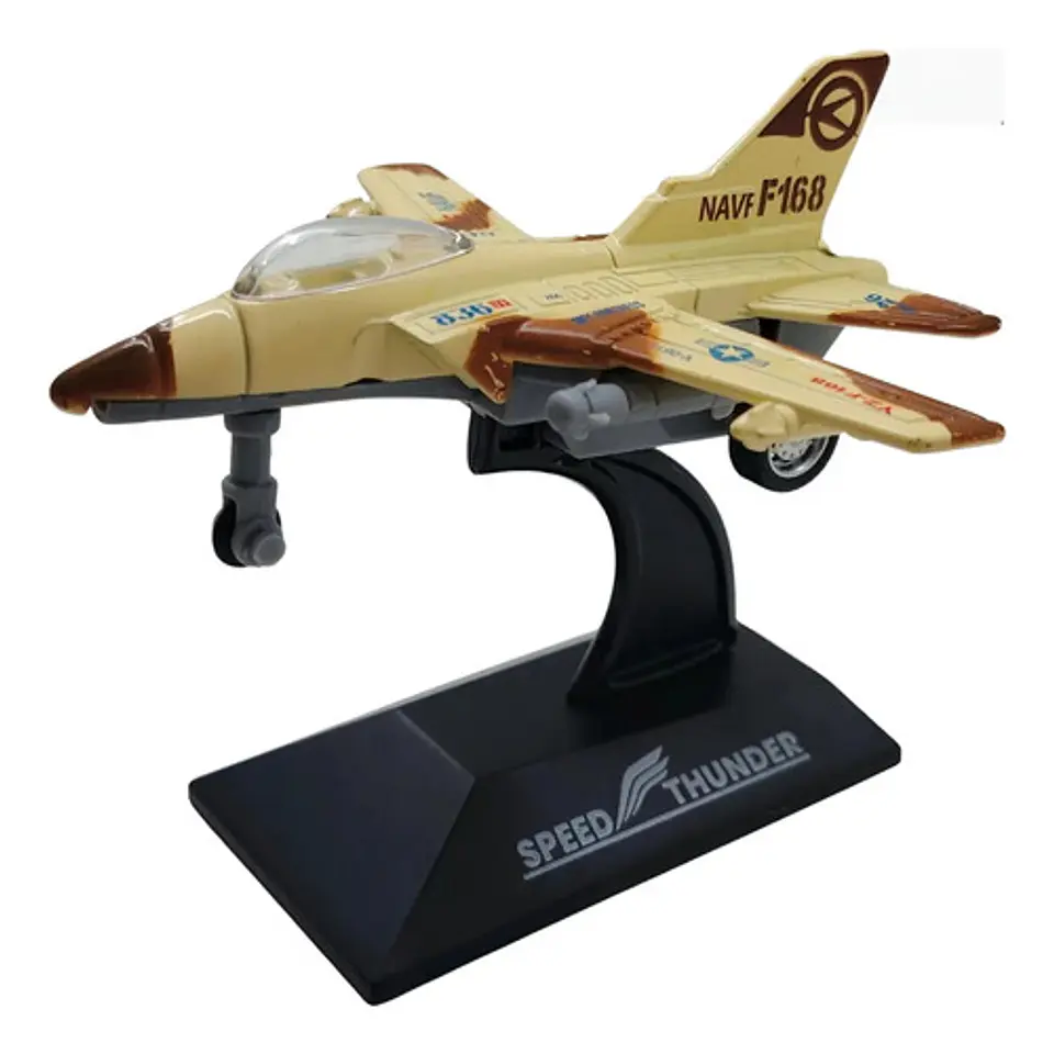 Avión De Combate Juguete Militar Con Base Exhibidora 7