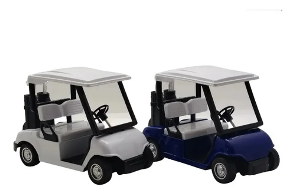 Carrito De Golf Miniatura Blanco Y Azul Coleccionable 1