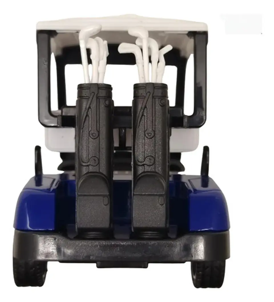 Carrito De Golf Miniatura Blanco Y Azul Coleccionable 4