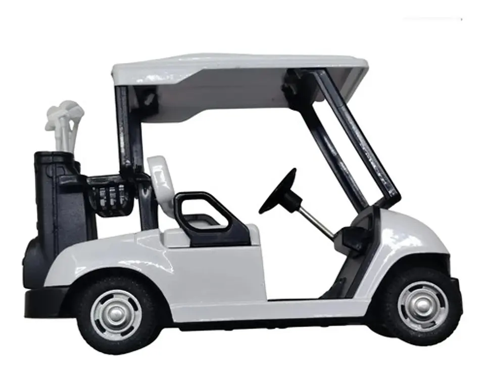 Carrito De Golf Miniatura Blanco Y Azul Coleccionable 5