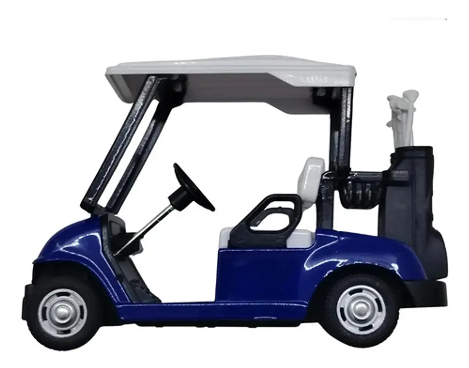 Carrito De Golf Miniatura Blanco Y Azul Coleccionable 6