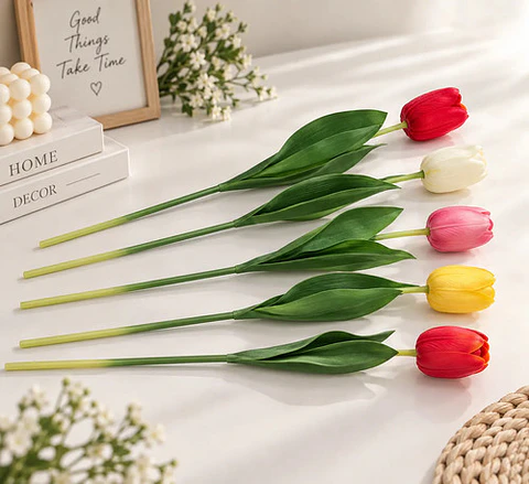 Flor Tulipán Artificial Multicolor Para Adornar Tus Espacios