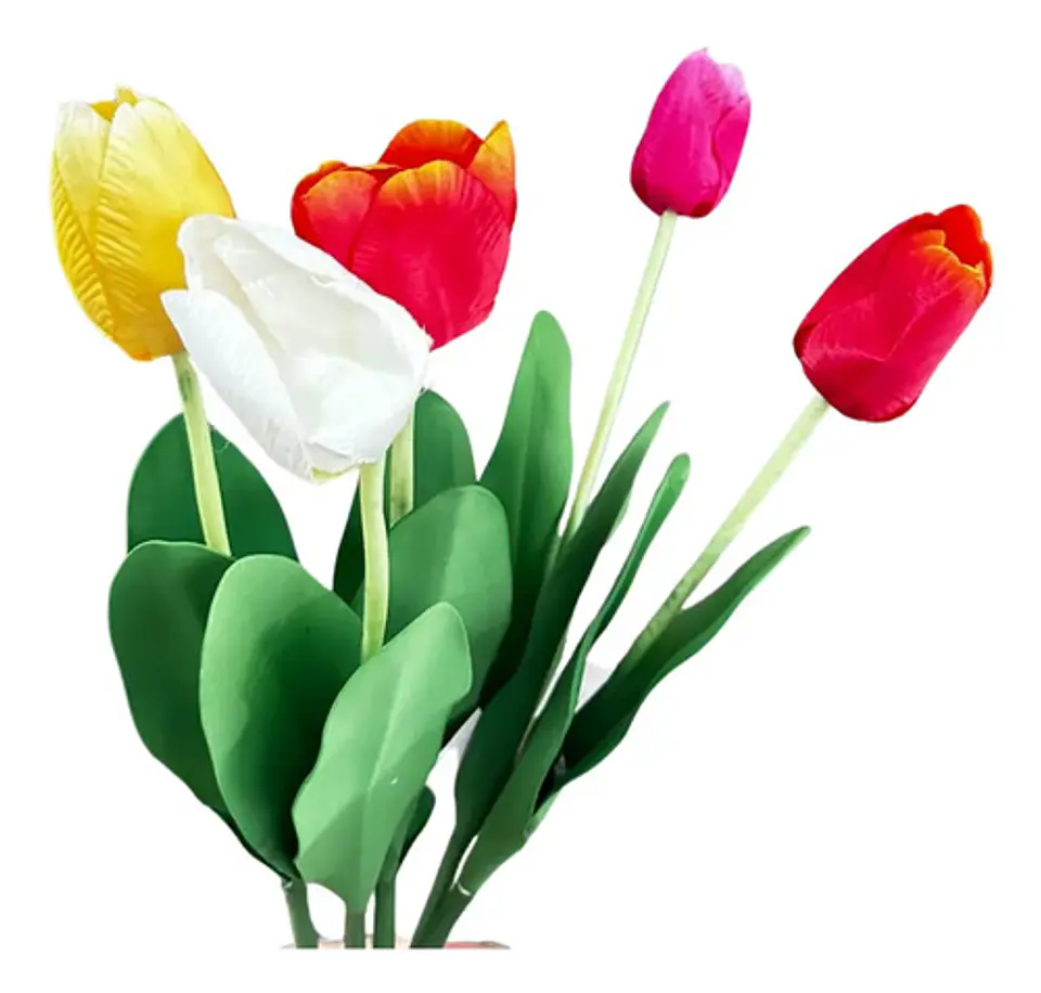 Flor Tulipán Artificial Multicolor Para Adornar Tus Espacios 5