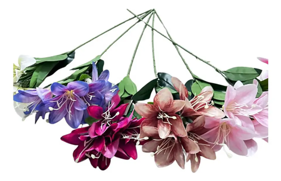 Lirio Artificial Decorativo De Colores Para Casa Y Oficina 4