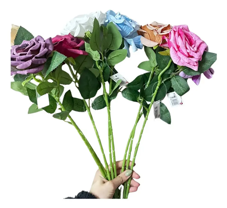 Flor Rosa Artificial Multicolor Para Decorar Tu Hogar Bonito 5