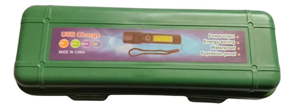 Linterna Táctica Recargable Usb Con Luz Cob Y Estuche 5
