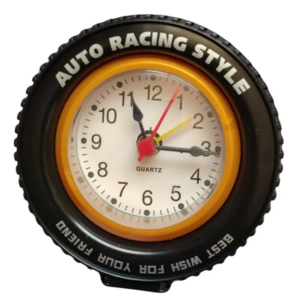 Reloj De Mesa Premium Diseño Rueda De Carreras Auto Racing 1