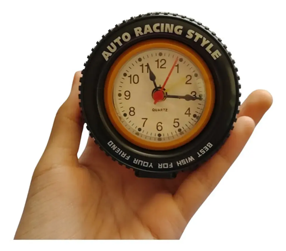 Reloj De Mesa Premium Diseño Rueda De Carreras Auto Racing 2