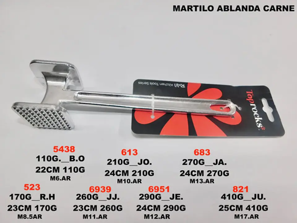Mazo Ablanda Carne De Aluminio Antioxidante Ergonomico 6