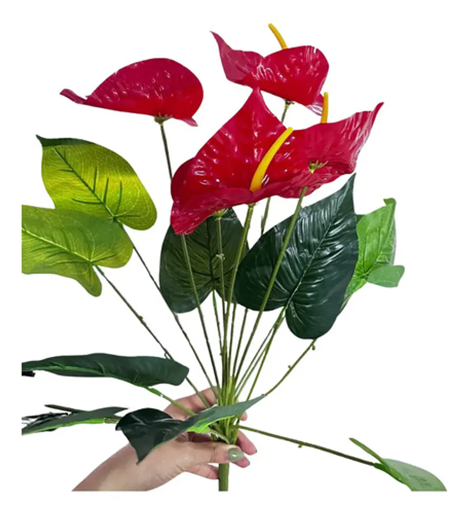 Gladiolo Artificial Rojo Decorativo Para Hogar Y Tus Eventos 3