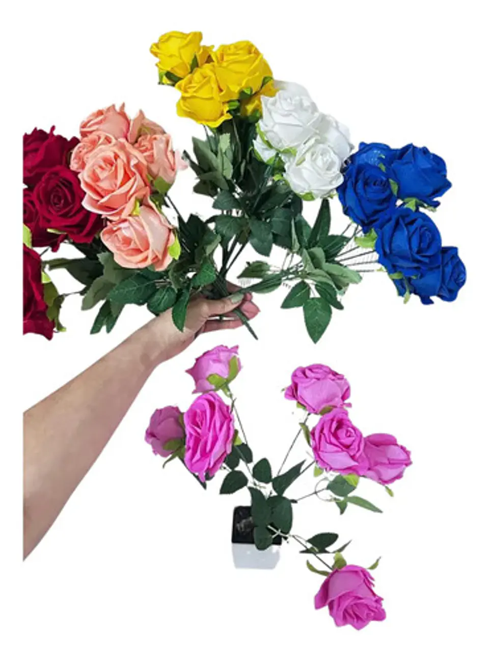 Ramo De Rosas Artificiales Multicolor Para Decorar Tu Hogar. 4