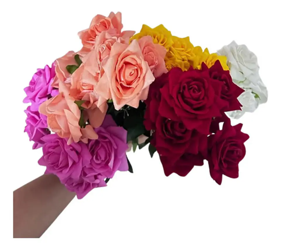 Ramo De Rosas Artificiales Multicolor Para Decorar Tu Hogar 5