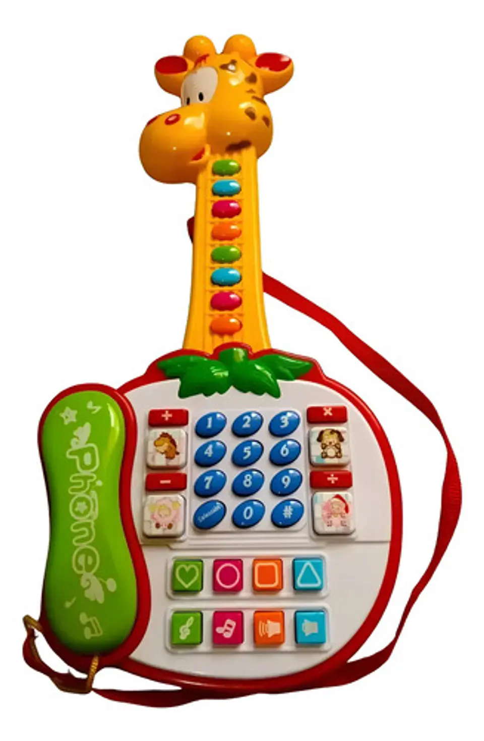 Juguete Musical Teléfono Y Guitarra Jirafa Educativo Español Amarillo 1