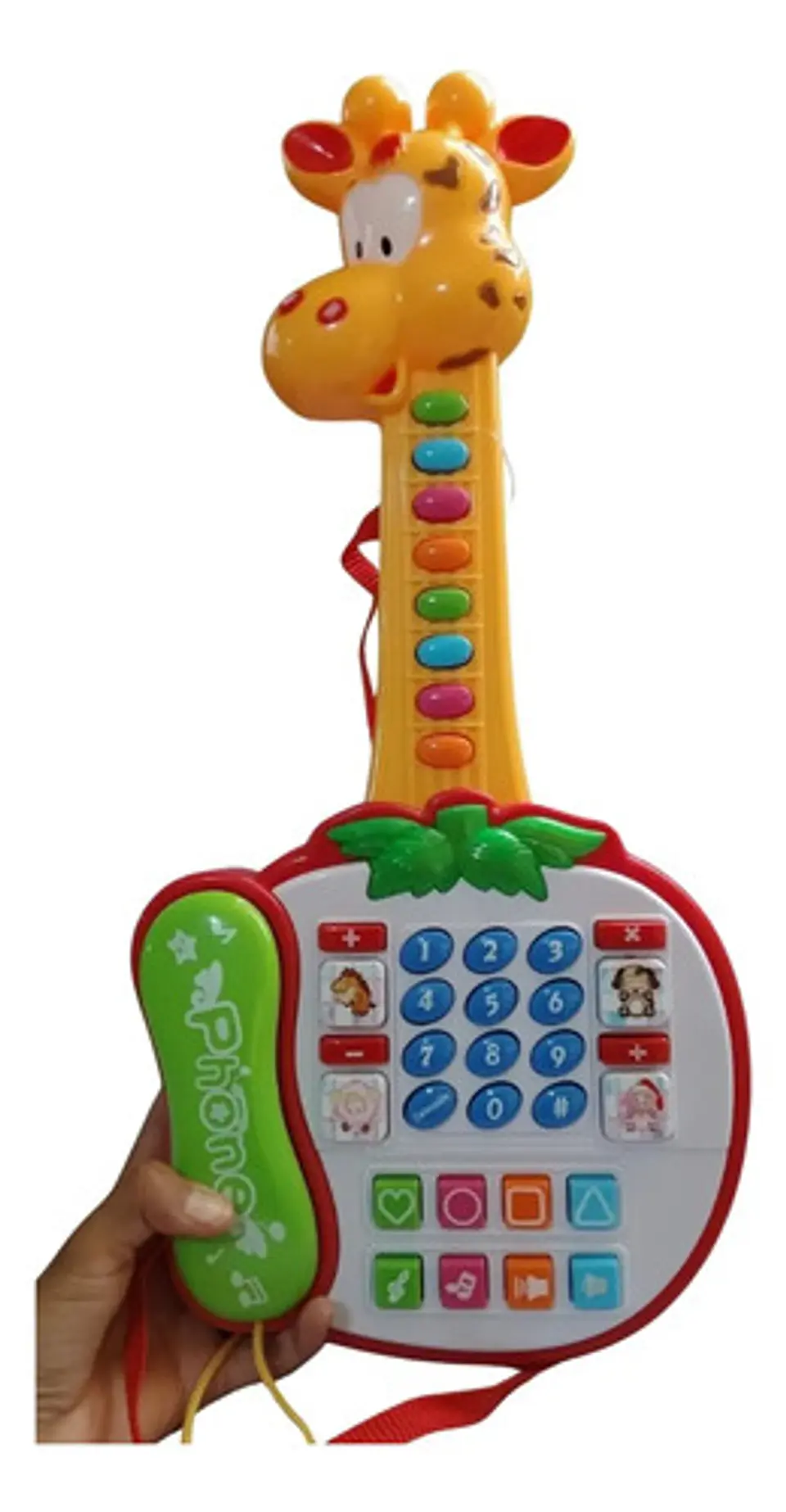 Juguete Musical Teléfono Y Guitarra Jirafa Educativo Español Amarillo 4